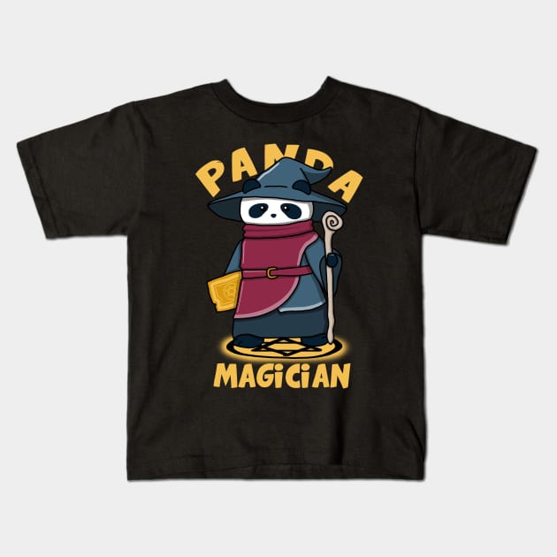 Panda Magician Kids T-Shirt by Luna Illustration